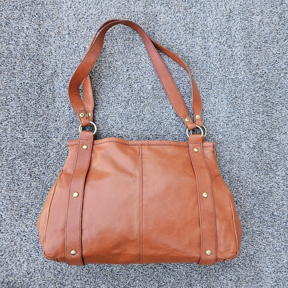 HOBO International Toffee Brown Leather Shoulder Bag Wanderlust Lining VTG Purse